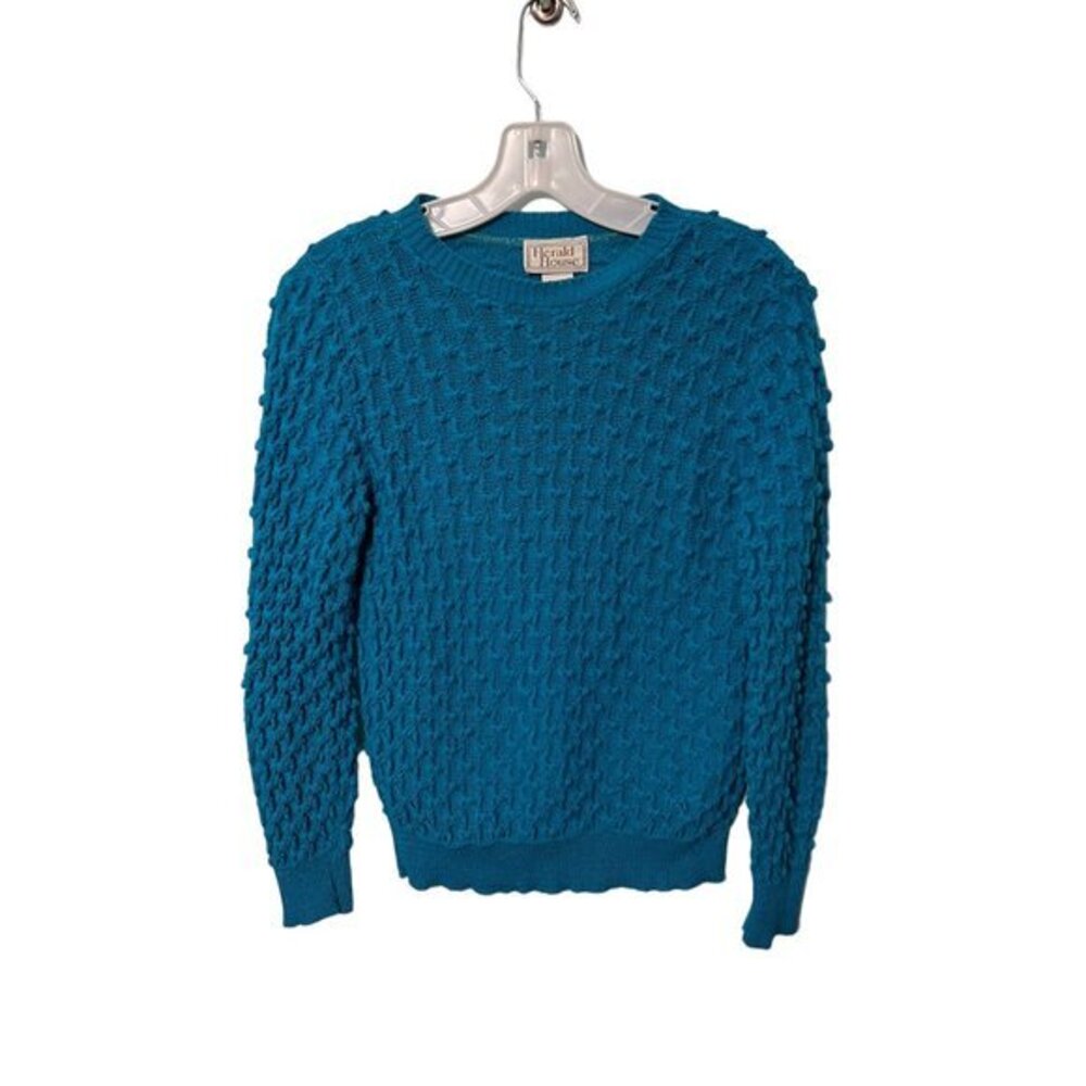 Herald House Teal Blue Sweater Wool Blend Size Medium